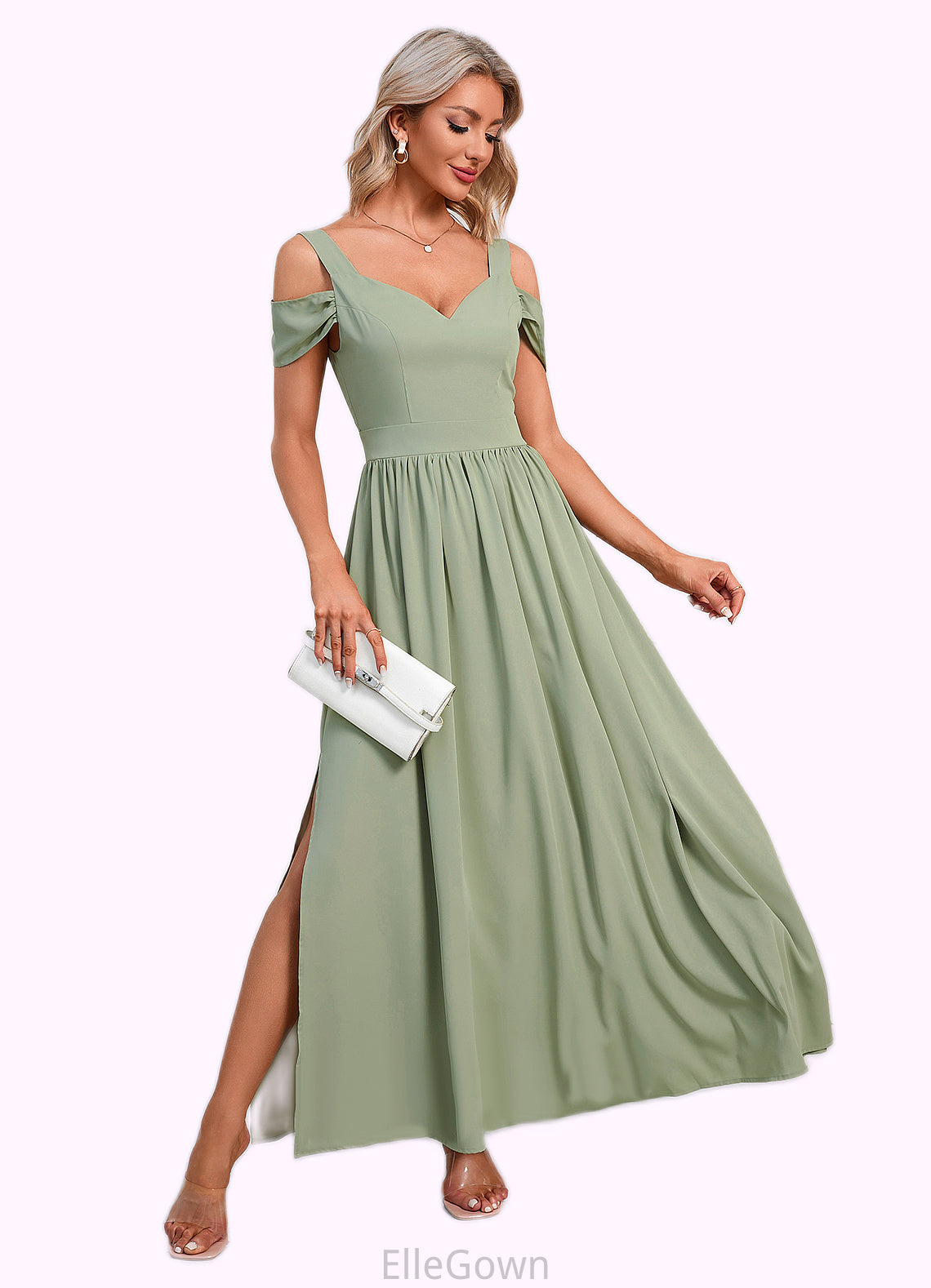 Annika Ruffle Sweetheart Elegant A-line Polyester Maxi Dresses DEP0022426