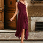 Alivia Cascading Ruffles One Shoulder Elegant A-line Cotton Blends Maxi Dresses DEP0022445