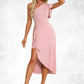 Jordyn Ruffle One Shoulder Elegant Sheath/Column Polyester Asymmetrical Dresses DEP0022450