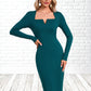 Rihanna Square Elegant Sheath/Column Polyester Midi Dresses DEP0022467