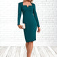 Rihanna Square Elegant Sheath/Column Polyester Midi Dresses DEP0022467