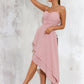 Daniella Ruffle Sweetheart Elegant A-line Polyester Asymmetrical Dresses DEP0022477