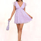 Kylie Cascading Ruffles V-Neck Sexy A-line Tulle Mini Dresses DEP0022480