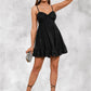 Ashlyn Bow Sweetheart Sexy A-line Polyester Mini Dresses DEP0022483