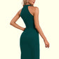 Evangeline Ruffle Asymmetrical Elegant Sheath/Column Polyester Midi Dresses DEP0022492