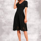 Emily V-Neck Elegant A-line Cotton Blends Midi Dresses DEP0022499