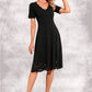 Emily V-Neck Elegant A-line Cotton Blends Midi Dresses DEP0022499