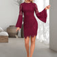 Denise Cascading Ruffles Scoop Elegant Sheath/Column Lace Dresses DEP0022507