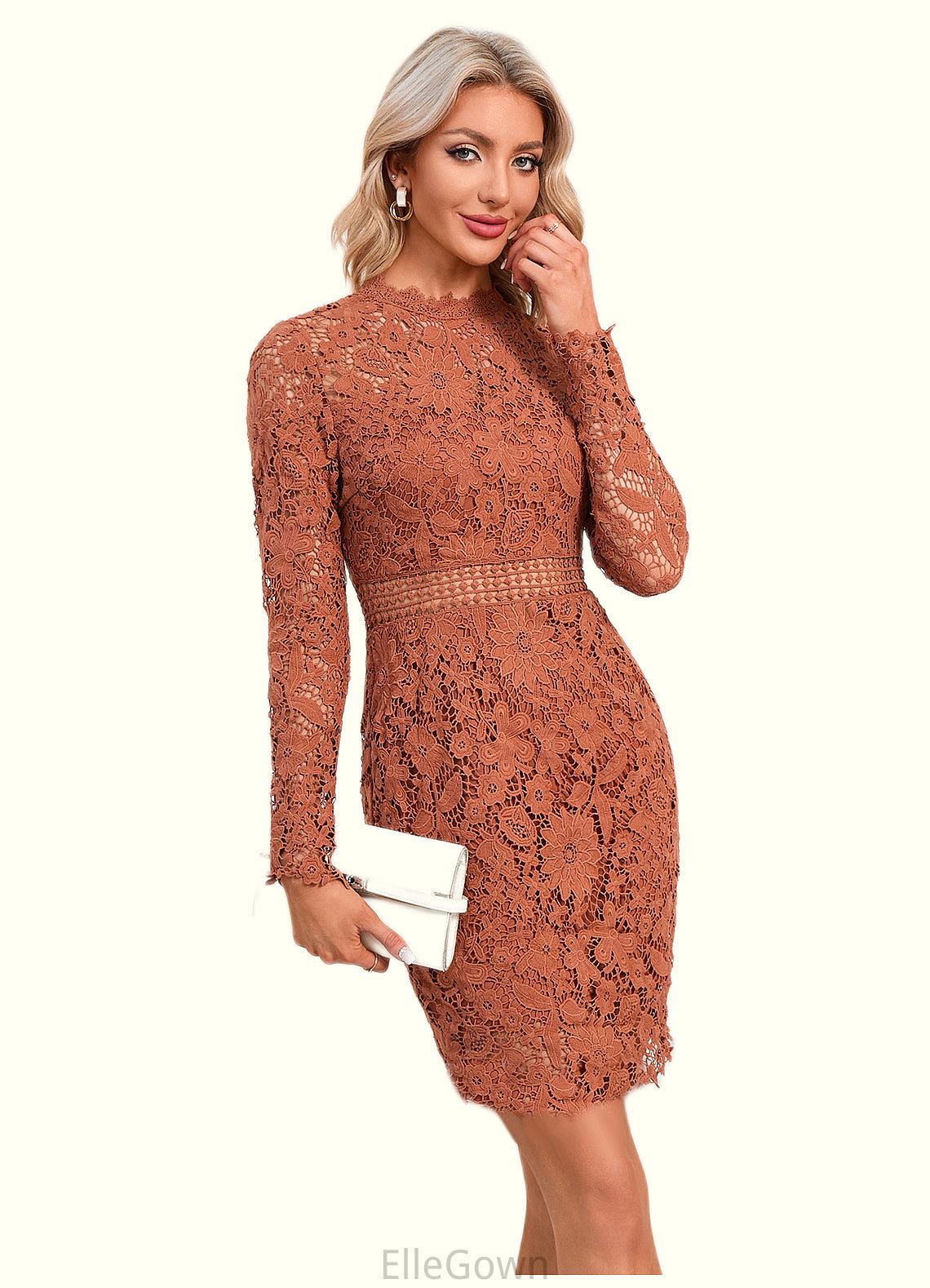 Aylin Scoop Elegant Sheath/Column Lace Mini Dresses DEP0022517