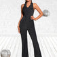 Polly Sequins Cowl Elegant Jumpsuit/Pantsuit Cotton Blends Maxi Dresses DEP0022522