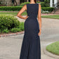 Joanna Sequins V-Neck Elegant Trumpet/Mermaid Cotton Blends Maxi Dresses DEP0022525