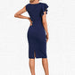 Krista Cascading Ruffles Ruffle Scoop Elegant Sheath/Column Cotton Blends Midi Dresses DEP0022541