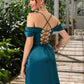 Presley Off the Shoulder Sheath/Column Satin Dresses DEP0022543