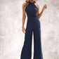 Mariana High Neck Elegant Jumpsuit/Pantsuit Polyester Maxi Dresses DEP0022551