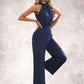 Mariana High Neck Elegant Jumpsuit/Pantsuit Polyester Maxi Dresses DEP0022551