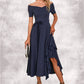 Melody V-Neck Elegant A-line Cotton Blends Midi Dresses DEP0022561