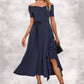 Melody V-Neck Elegant A-line Cotton Blends Midi Dresses DEP0022561