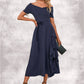 Melody V-Neck Elegant A-line Cotton Blends Midi Dresses DEP0022561