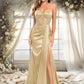 Amara Trumpet/Mermaid Sweetheart Sweep Train Stretch Satin Prom Dresses DEP0025836