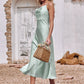 Sheath/Column Cowl Neck Sleeveless Tea-Length Stretch Satin Bridesmaid Dresses Journey DEP0025226