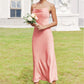 Sheath/Column Cowl Neck Sleeveless Tea-Length Stretch Satin Bridesmaid Dresses Muriel DEP0025232