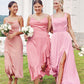 Sheath/Column Cowl Neck Sleeveless Tea-Length Stretch Satin Bridesmaid Dresses Muriel DEP0025232