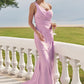 Trumpet/Mermaid One-Shoulder Sleeveless Floor-Length Jersey Bridesmaid Dresses with Pleated Side Draping Brenna DEP0025234