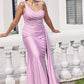 Trumpet/Mermaid One-Shoulder Sleeveless Floor-Length Jersey Plus Size Bridesmaid Dresses with Pleated Side Draping Amira DEP0025235