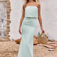 Sheath/Column Strapless Sleeveless Floor-Length Stretch Crepe Bridesmaid Dresses Andrea DEP0025239