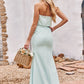 Sheath/Column Strapless Sleeveless Floor-Length Stretch Crepe Bridesmaid Dresses Andrea DEP0025239