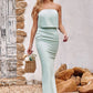 Sheath/Column Strapless Sleeveless Floor-Length Stretch Crepe Bridesmaid Dresses Andrea DEP0025239