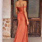 Sheath/Column Off-the-Shoulder Sleeveless Floor-Length Jersey Bridesmaid Dresses with Pleated Split Jaden DEP0025241