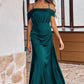 A-line Off-the-Shoulder Sleeveless Floor-Length Stretch Satin Bridesmaid Dresses with Pleated Cierra DEP0025243