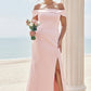 Trumpet/Mermaid Off-the-Shoulder Sleeveless Floor-Length Stretch Crepe Plus Size Bridesmaid Dresses Edith DEP0025261