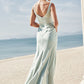 Sheath/Column Square Neckline Sleeveless Floor-Length Stretch Satin Bridesmaid Dresses Mackenzie DEP0025262