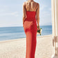 Trumpet/Mermaid V Neck Sleeveless Floor-Length Stretch Crepe Bridesmaid Dresses with Split Ryleigh DEP0025269