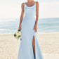 Trumpet/Mermaid Scoop Neck SleevelessFloor-Length Stretch Crepe Bridesmaid Dresses with Split Emmalee DEP0025271