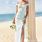 Trumpet/Mermaid Off-the-Shoulder Sleeveless Floor-Length Stretch Crepe Bridesmaid Dresses with Split Kaya DEP0025274