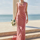 Trumpet/Mermaid Cowl Neck Sleeveless Floor-Length Stretch Satin Bridesmaid Dresses with Sashes Nataly DEP0025281