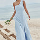 A-line One-Shoulder Sleeveless Floor-Length Stretch Crepe Bridesmaid Dresses with Pleated Split Hortensia DEP0025284