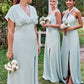 A-line Halter Sleeveless Floor-Length Stretch Satin Bridesmaid Dresses with Split Adrienne DEP0025287