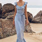 Sheath/Column Scoop Neck Sleeveless Floor-Length Stretch Satin Bridesmaid Dresses with Sashes Ruffles Destinee DEP0025293