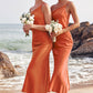 Sheath/Column One-Shoulder Sleeveless Tea-Length Stretch Satin Bridesmaid Dresses with Pleated .co.uk Kennedy DEP0025297