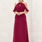 A-line Scalloped Neck Sleeveless Chiffon Long/Floor-Length Bridesmaid Dresses With Pockets Shea DEP0025310