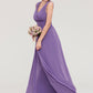 Sleeveless Scalloped Neck Chiffon Long/Floor-Length Bridesmaid Dresseses With Pleated Annabelle DEP0025314