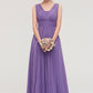 Sleeveless Scalloped Neck Chiffon Long/Floor-Length Bridesmaid Dresseses With Pleated Annabelle DEP0025314