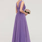 Sleeveless Scalloped Neck Chiffon Long/Floor-Length Bridesmaid Dresseses With Pleated Annabelle DEP0025314