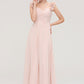 Sweetheart Sleeveless A-line/Princess Chiffon Long/Floor-Length Bridesmaid Dresses With Pleated Shoulder Flower Kiera DEP0025315