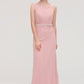 Sleeveless Sheath/Column Long/Floor-Length Chiffon Bridesmaid Dresses With Waistband Beading Cora DEP0025317