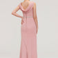 Sleeveless Sheath/Column Long/Floor-Length Chiffon Bridesmaid Dresses With Waistband Beading Cora DEP0025317